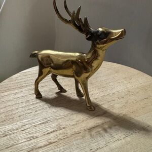 Gold Brass and Deer Figurine